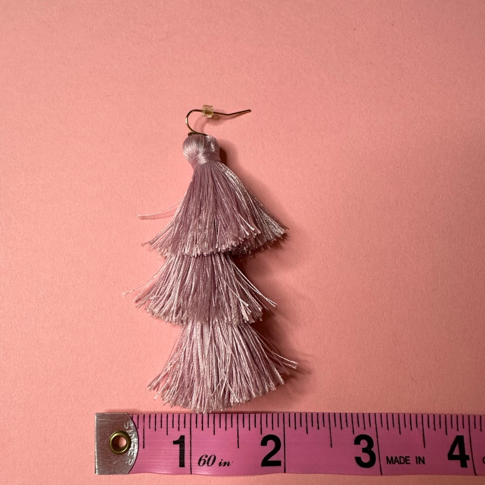 Lavender tassel earrings - Picture 7 of 7